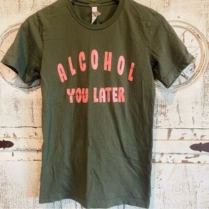 Green T-Shirt with Pink Lettering